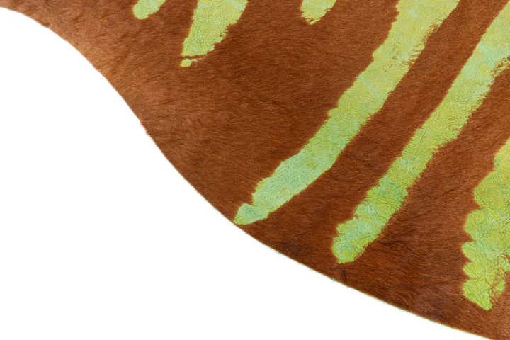 6' 2 x 7' Cowhide Leather Freeform Rug