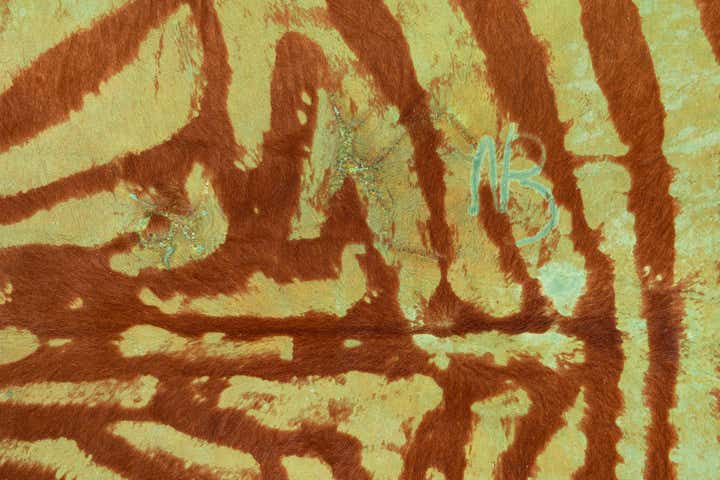 6' 2 x 7' Cowhide Leather Freeform Rug