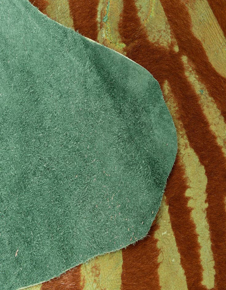 Detail image of 6' 2 x 7' Cowhide Leather Freeform Rug