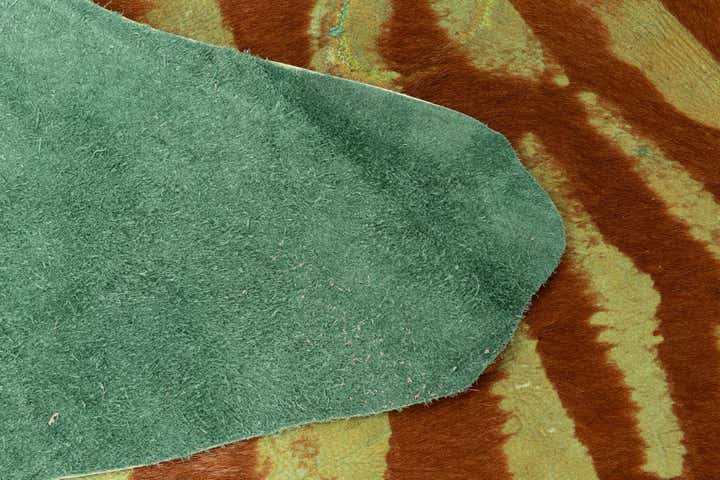 6' 2 x 7' Cowhide Leather Freeform Rug