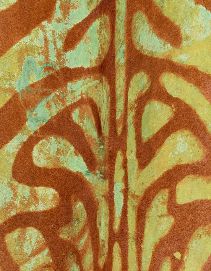 Detail image of 6' 5 x 6' 11 Cowhide Leather Freeform Rug