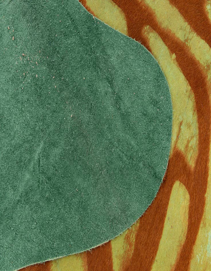 Detail image of 6' 5 x 6' 11 Cowhide Leather Freeform Rug