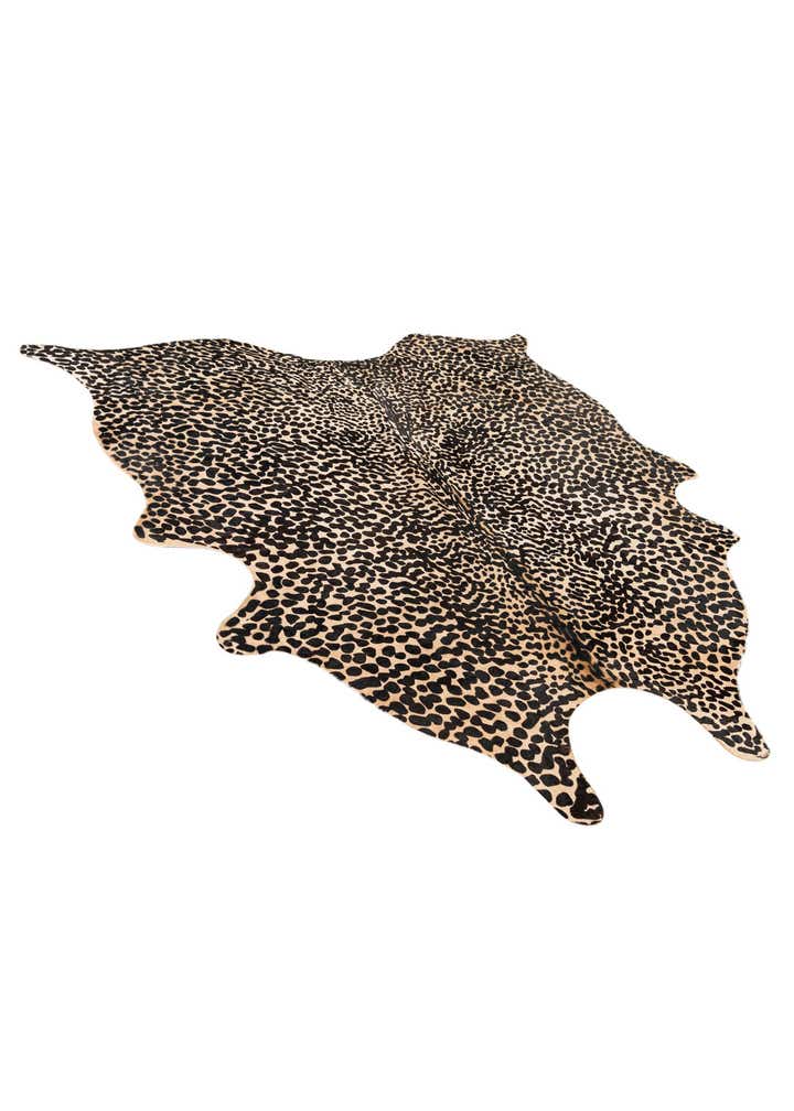 6' 4 x 6' 8 Cowhide Leather Freeform Rug