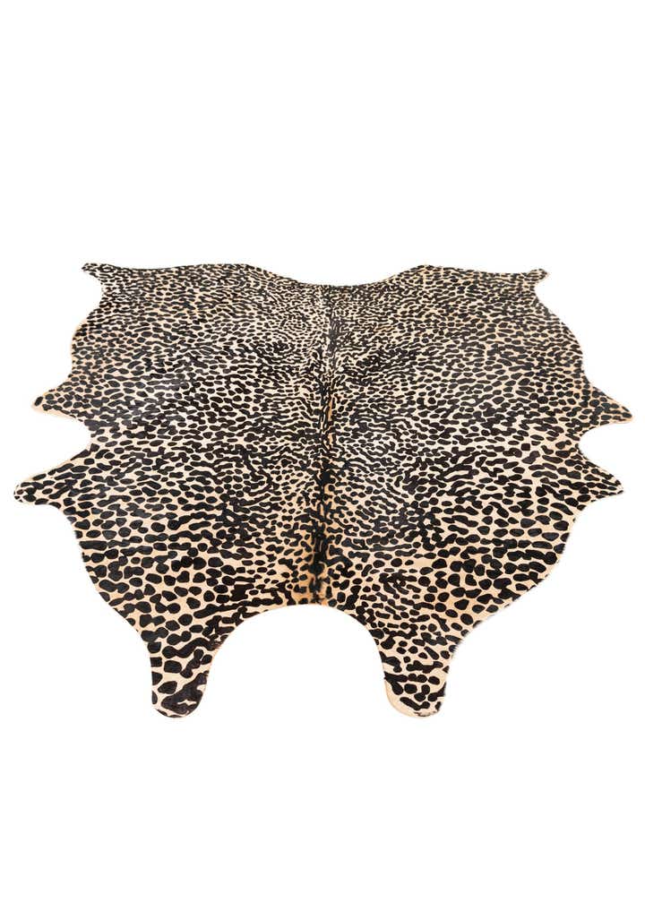 6' 4 x 6' 8 Cowhide Leather Freeform Rug