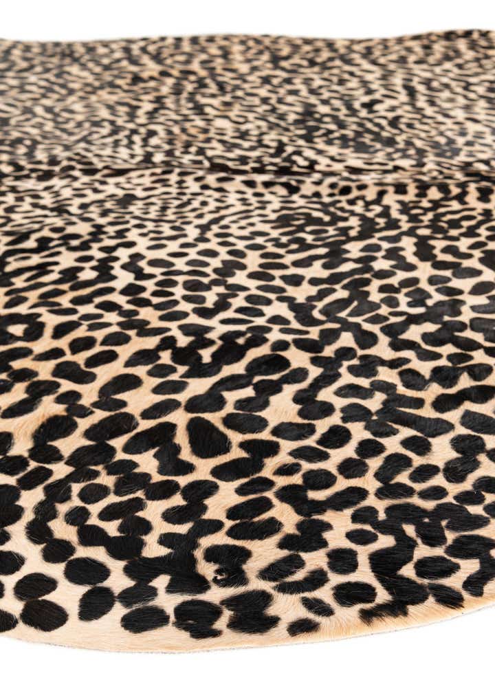 6' 4 x 6' 8 Cowhide Leather Freeform Rug