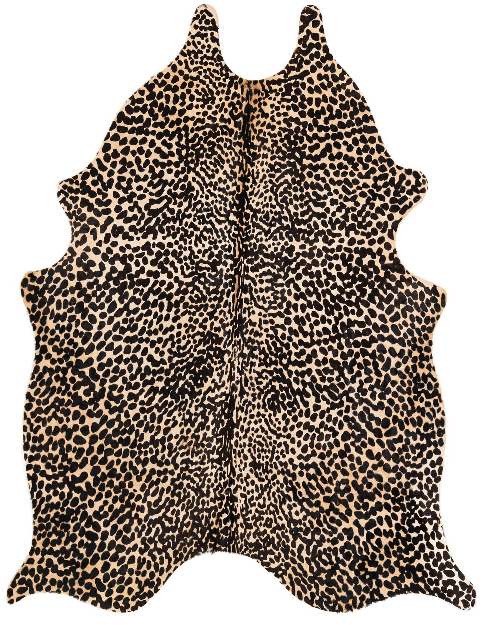 6' 4 x 6' 8 Cowhide Leather Freeform Rug