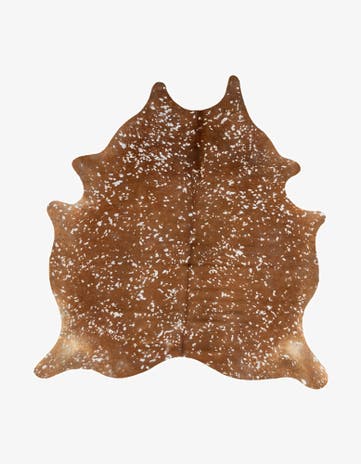 6' 9 x 7' Cowhide Leather Freeform Rug