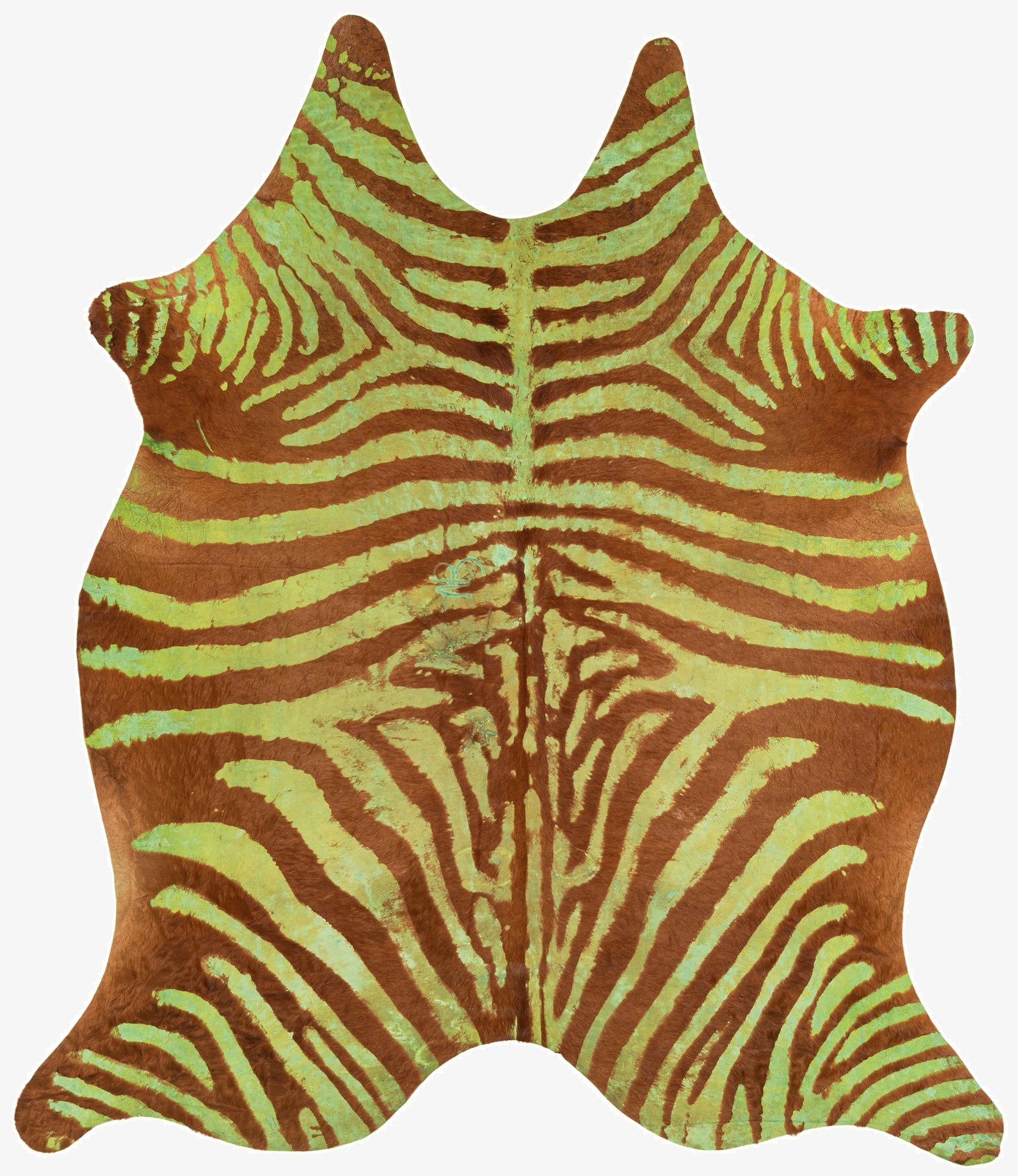 6' 2 x 7' Cowhide Leather Freeform Rug