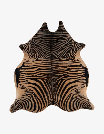 6' 6 x 7' Cowhide Leather Freeform Rug