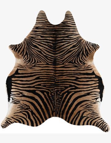 6' 3 x 6' 7 Cowhide Leather Freeform Rug