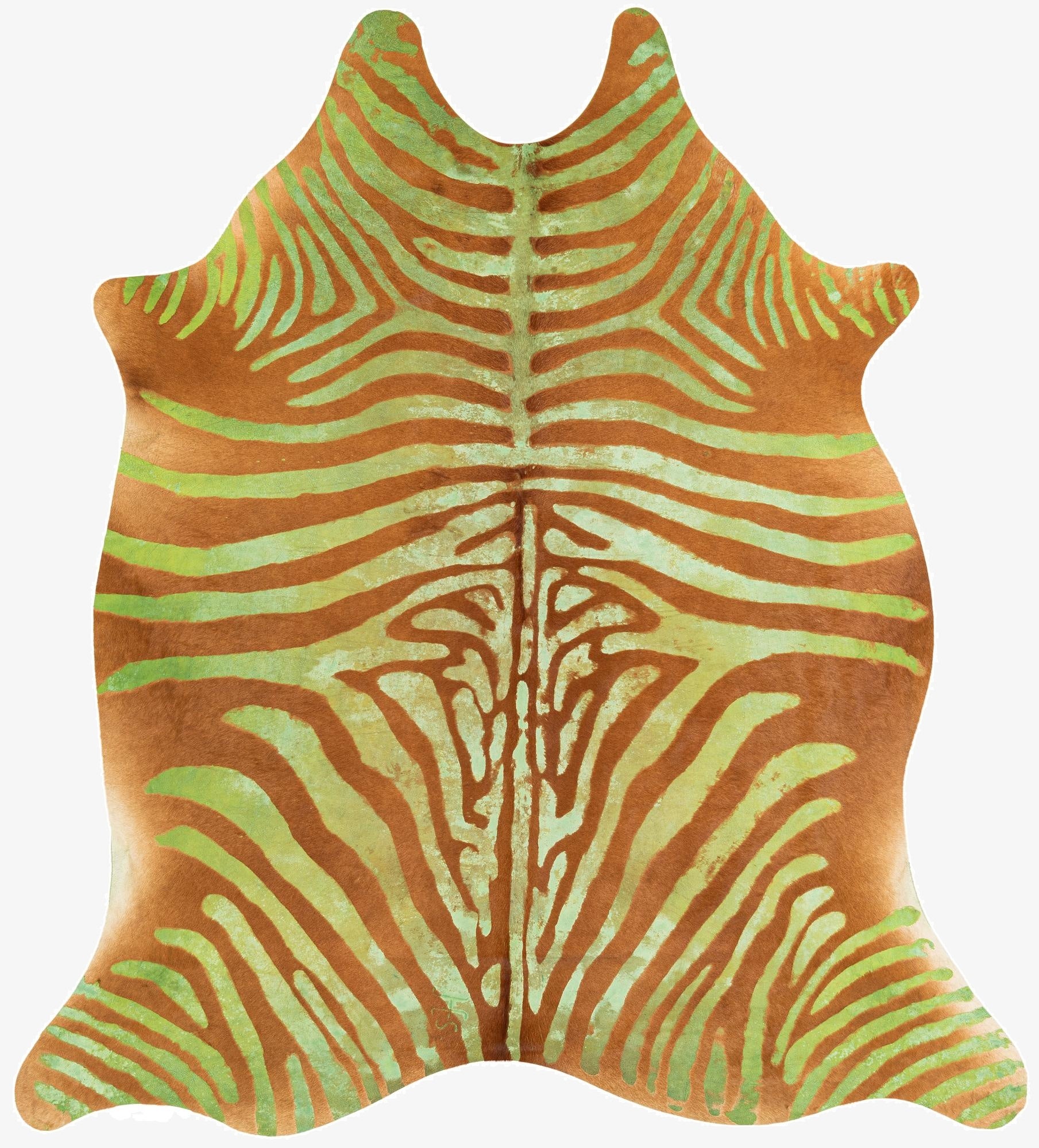 6' 9 x 7' 5 Cowhide Leather Freeform Rug