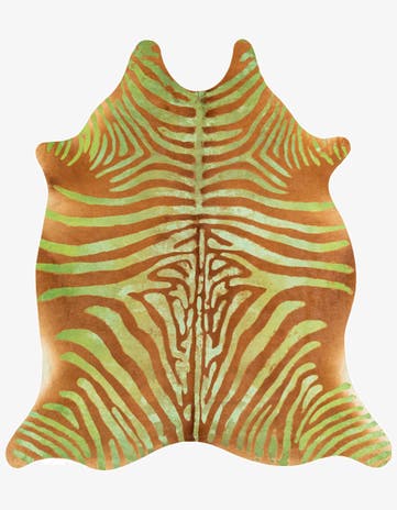 6' 9 x 7' 5 Cowhide Leather Freeform Rug