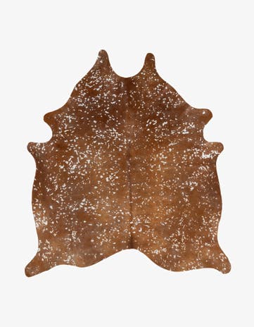 6' 10 x 7' 3 Cowhide Leather Freeform Rug