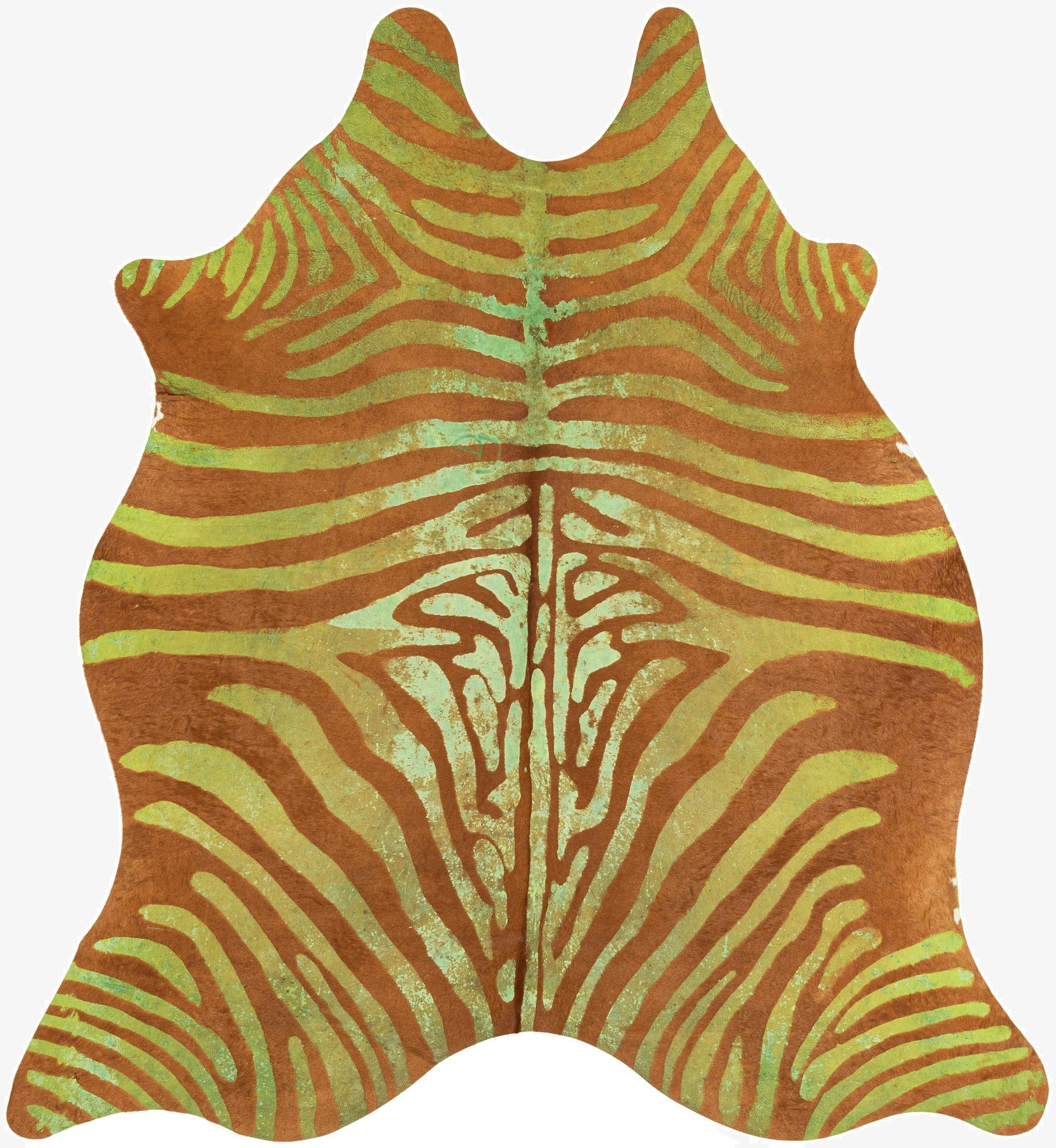 6' 6 x 7' 3 Cowhide Leather Freeform Rug