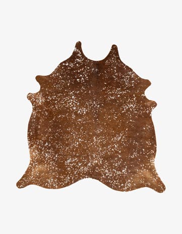 6' 10 x 7' Cowhide Leather Freeform Rug