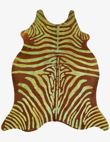 6' 4 x 7' Cowhide Leather Freeform Rug