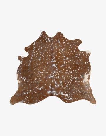 5' 10 x 6' 9 Cowhide Leather Freeform Rug