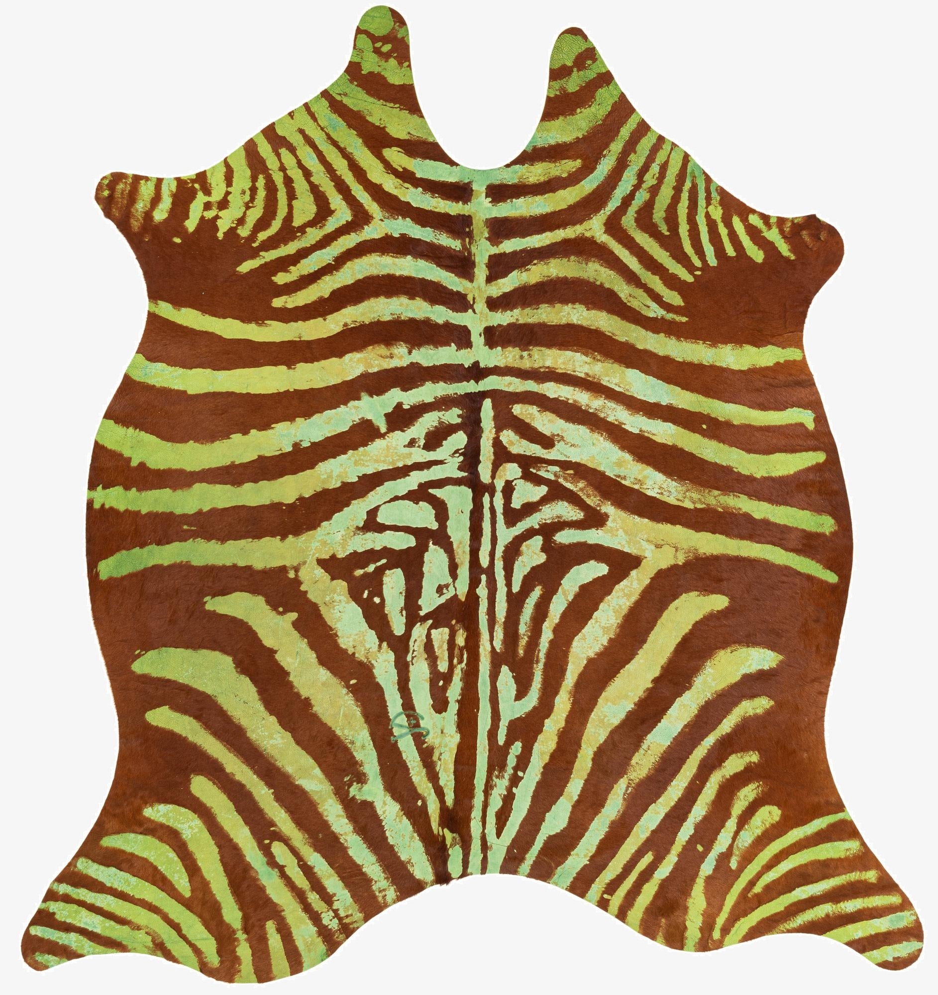 6' 3 x 6' 11 Cowhide Leather Freeform Rug