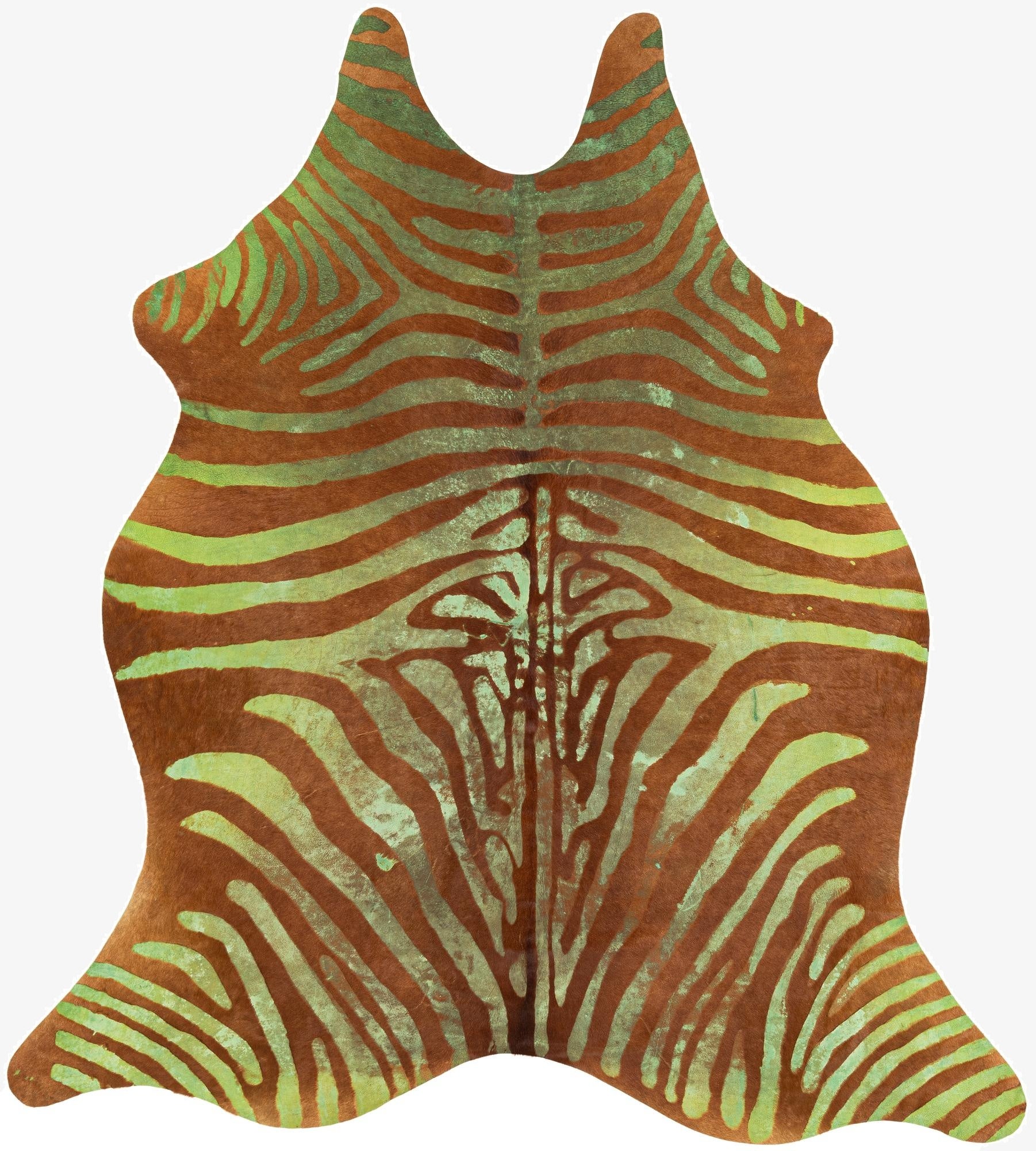 6' 7 x 7' 4 Cowhide Leather Freeform Rug