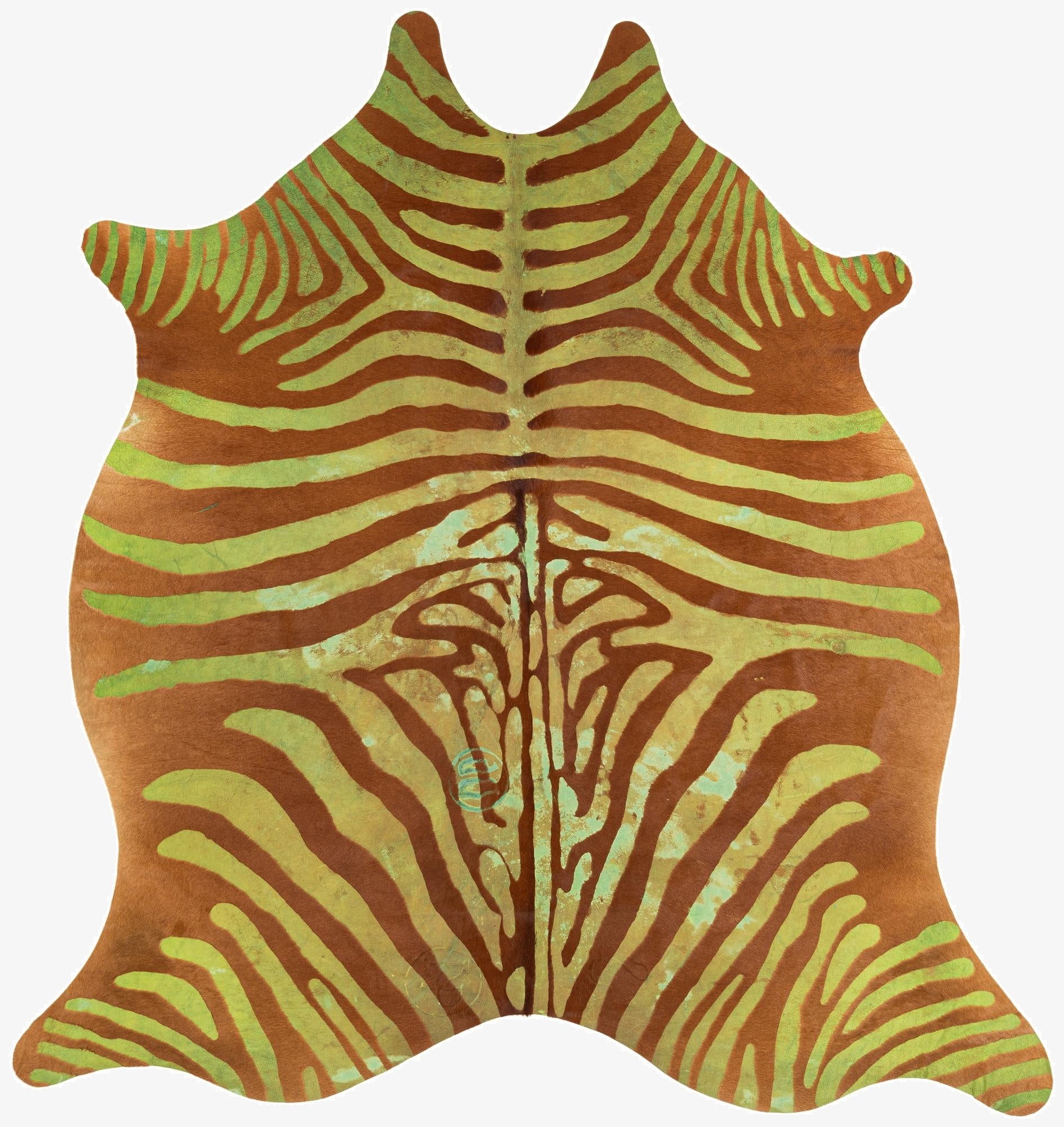 6' 6 x 6' 10 Cowhide Leather Freeform Rug