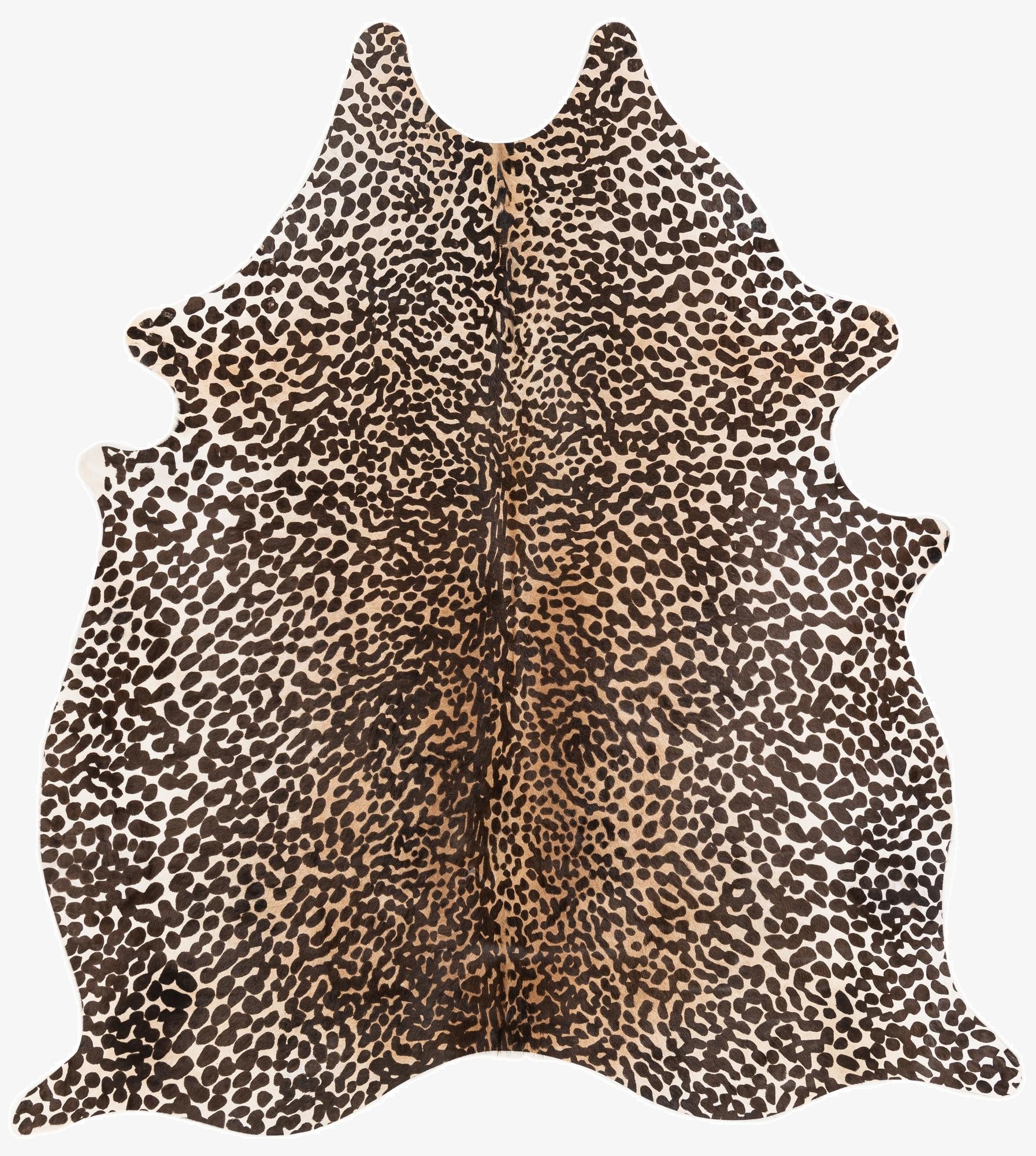 6' 2 x 6' 9 Cowhide Leather Freeform Rug