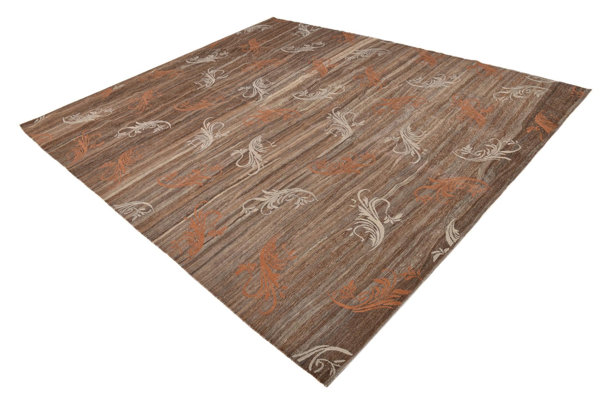 8' 7 x 9' 10 Hand Woven Kilim Modern Wool Rug