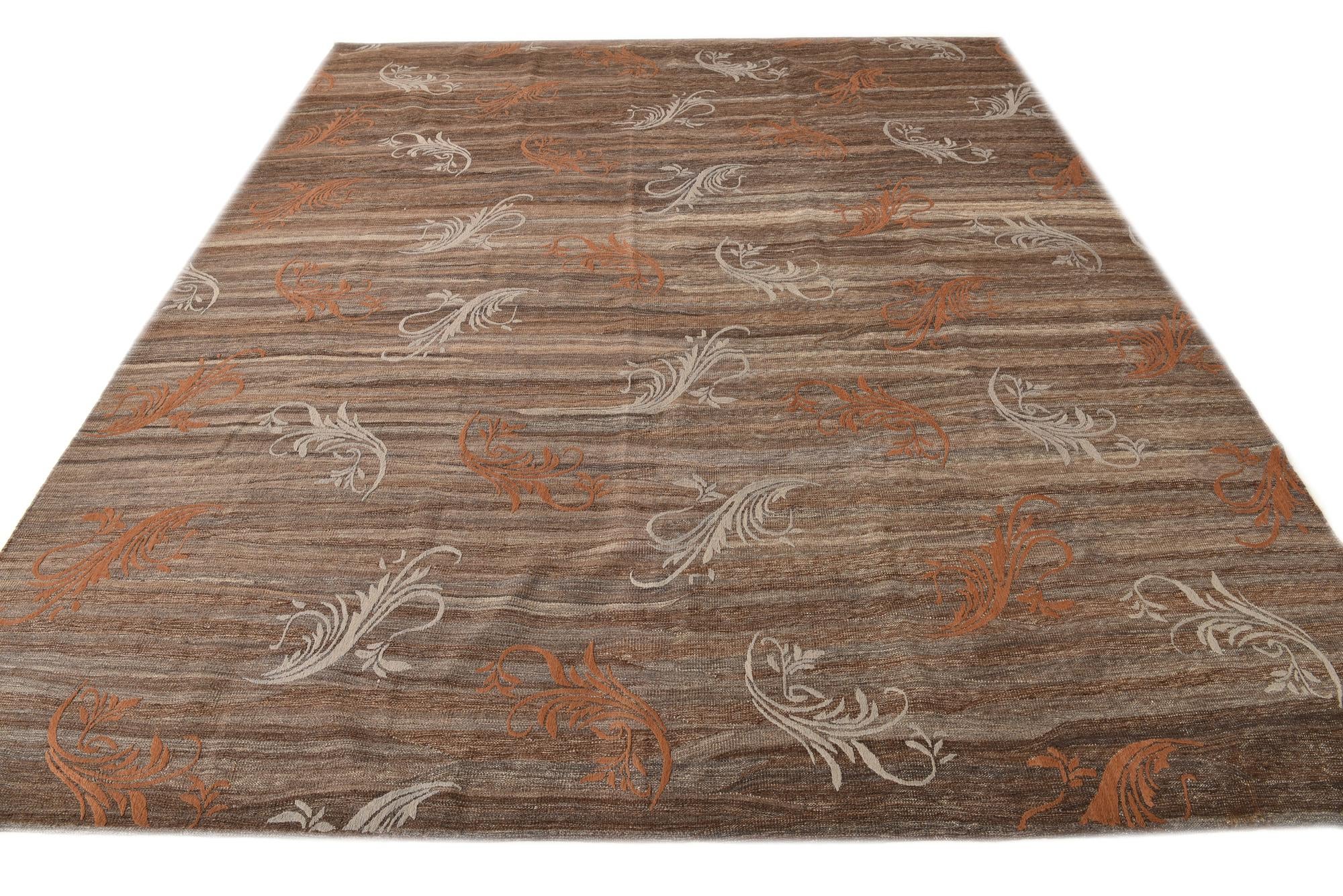 8' 7 x 9' 10 Hand Woven Kilim Modern Wool Rug
