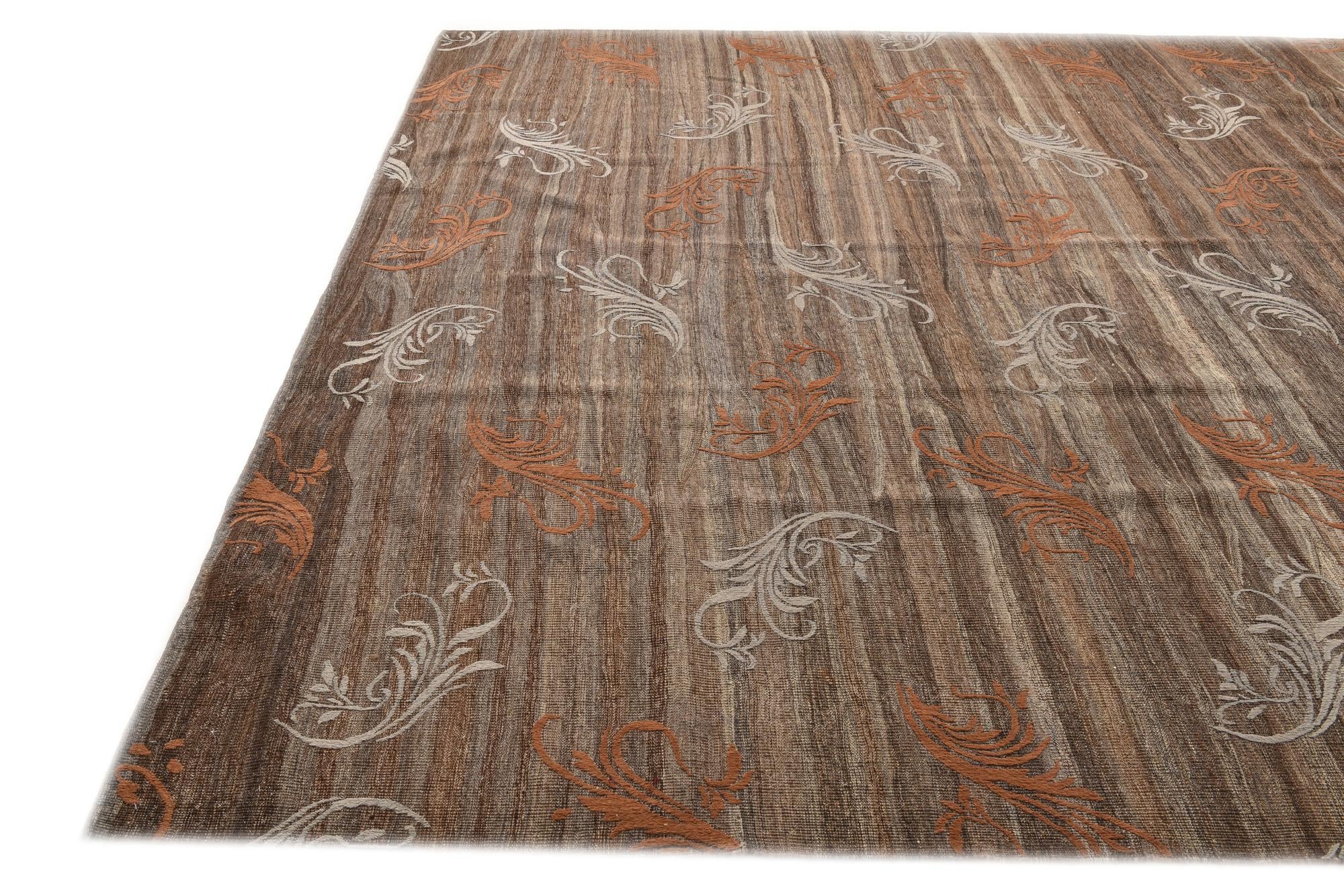 8' 7 x 9' 10 Hand Woven Kilim Modern Wool Rug