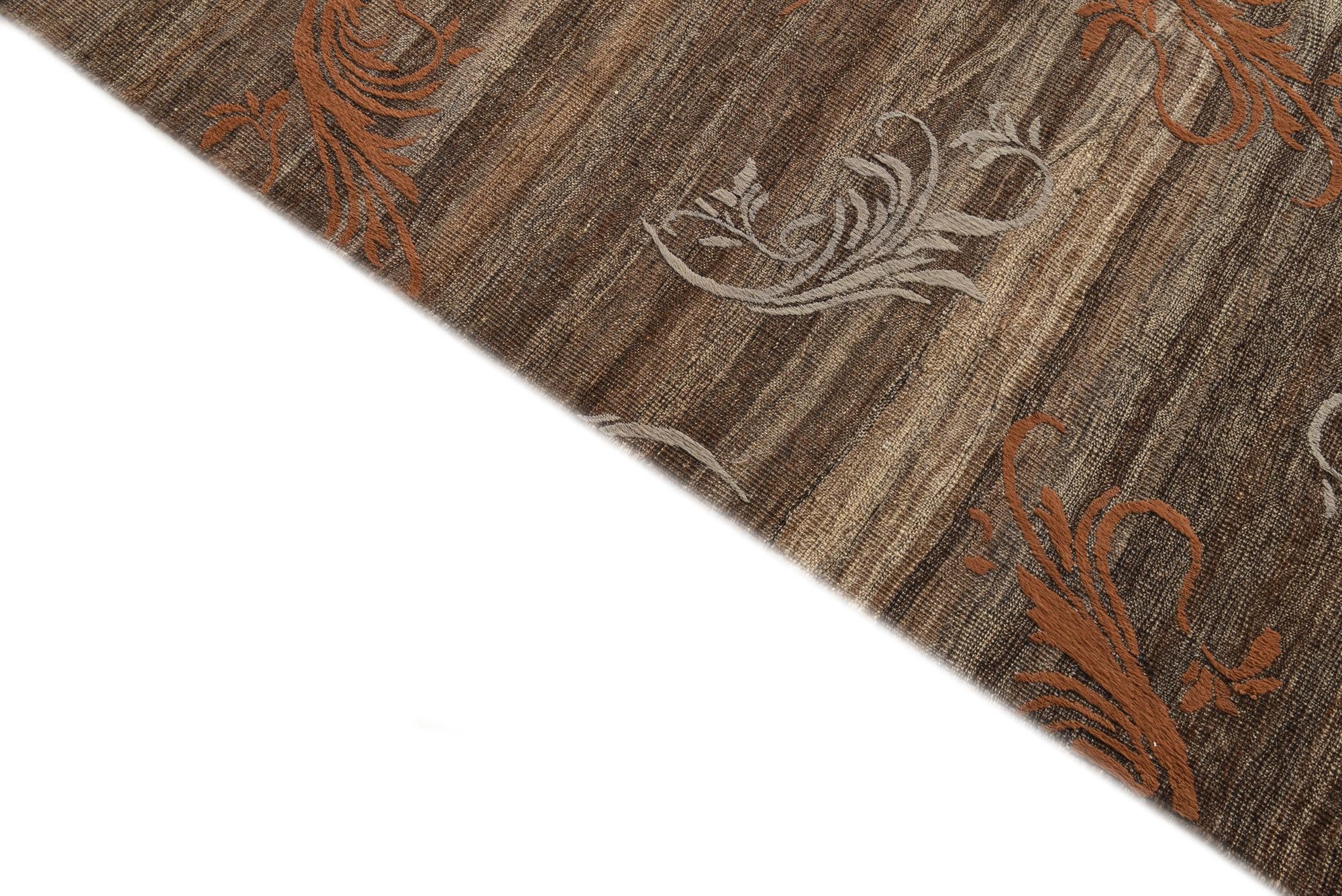 8' 7 x 9' 10 Hand Woven Kilim Modern Wool Rug