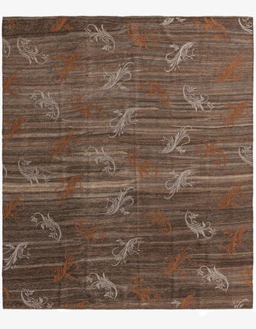 8' 7 x 9' 10 Hand Woven Kilim Modern Wool Rug