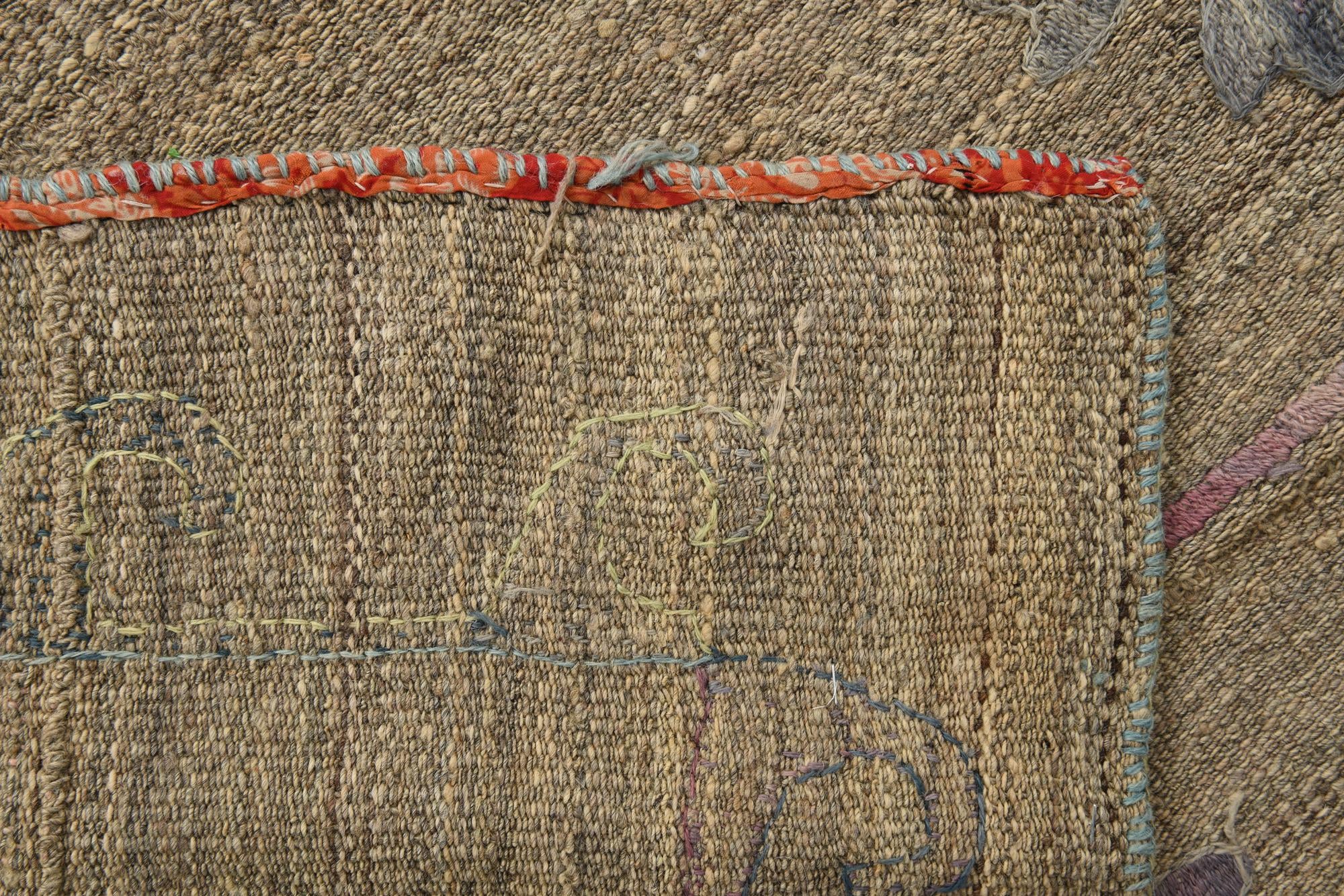 5' 3 x 7' 2 Hand Woven Kilim Suzani Wool Rug