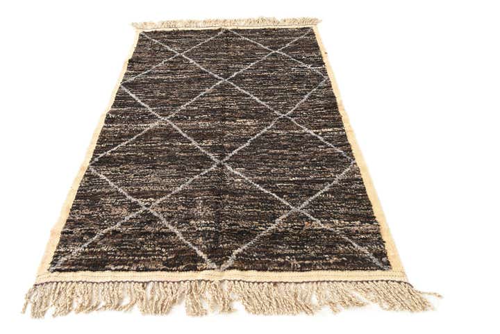 4' x 6' 7 Hand Knotted Moroccan Wool Rug