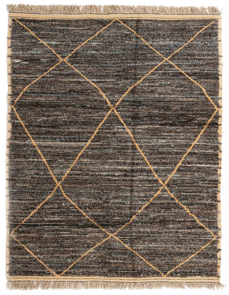 Detail image of 6' 3 x 9' 8 Hand Knotted Moroccan Wool Rug