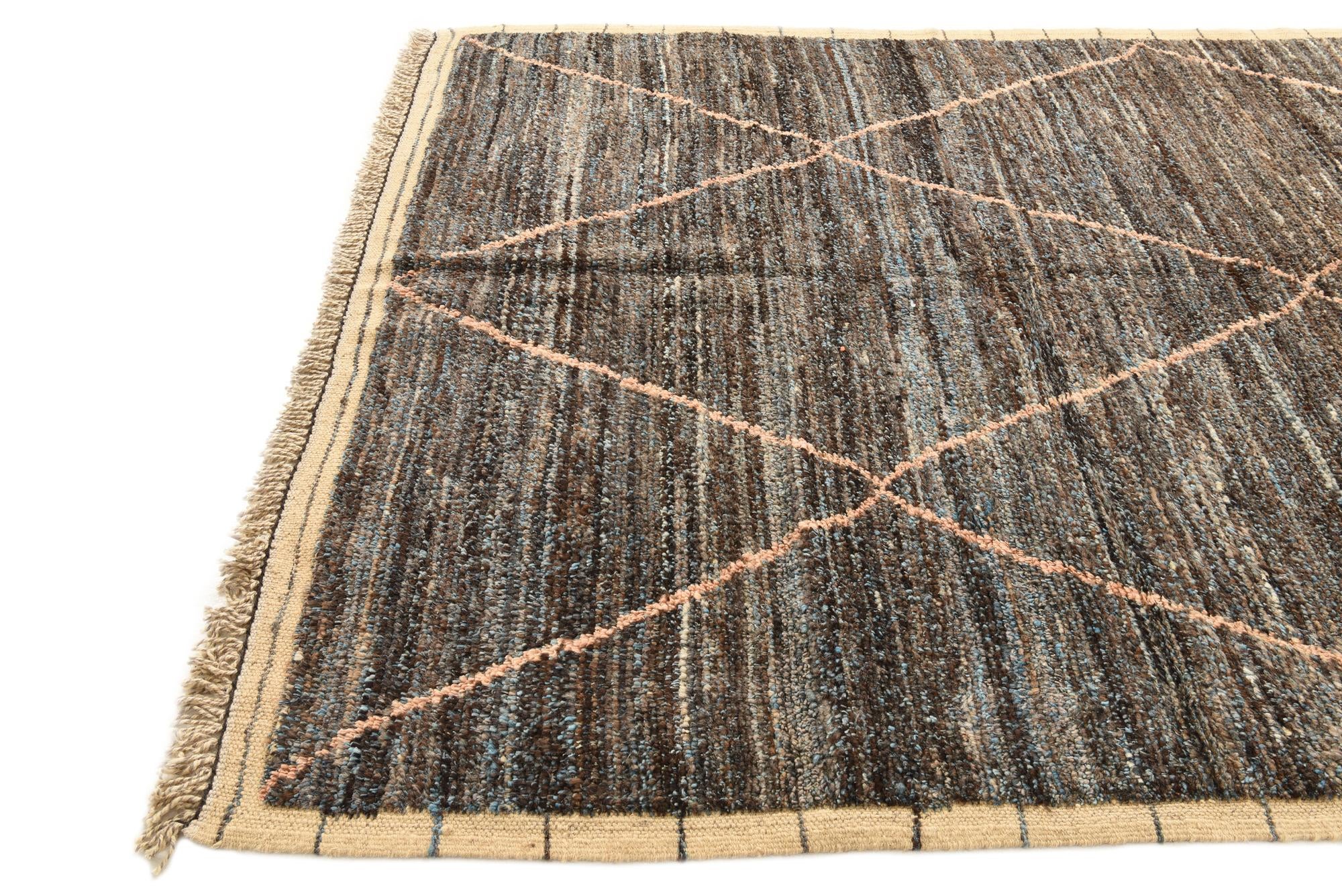 6' 3 x 9' 5 Hand Knotted Moroccan Wool Rug
