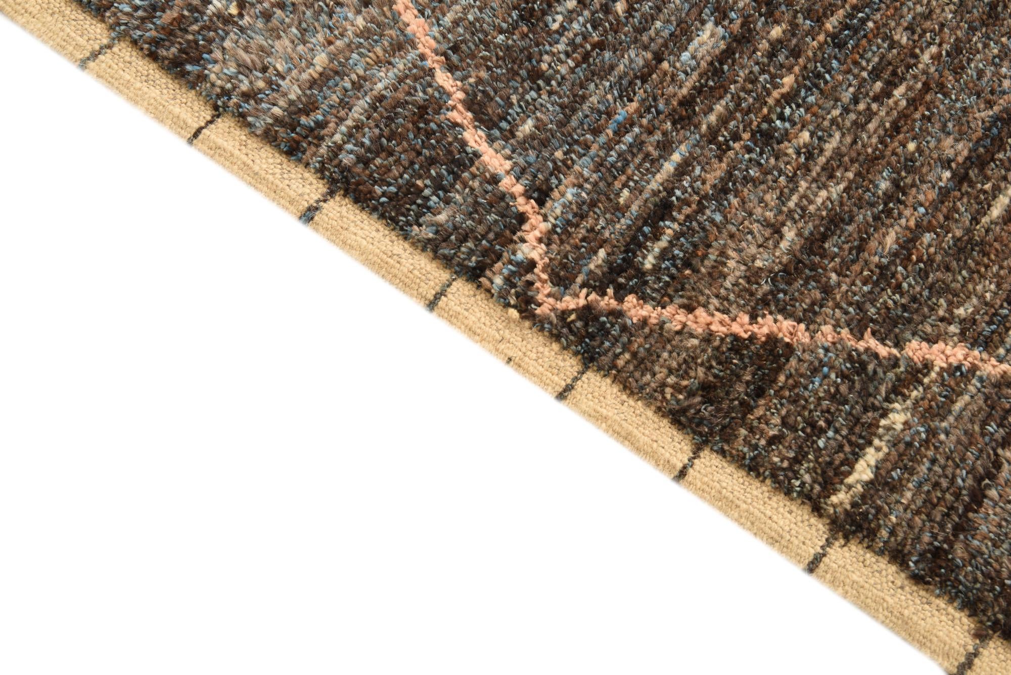 6' 3 x 9' 5 Hand Knotted Moroccan Wool Rug