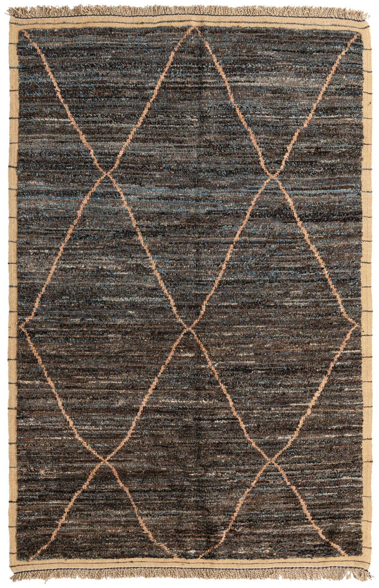 6' 3 x 9' 5 Hand Knotted Moroccan Wool Rug