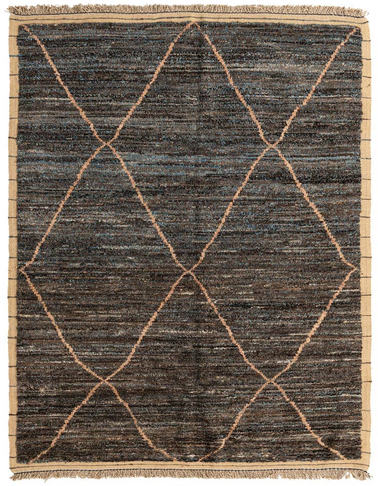 Detail image of 6' 3 x 9' 5 Hand Knotted Moroccan Wool Rug
