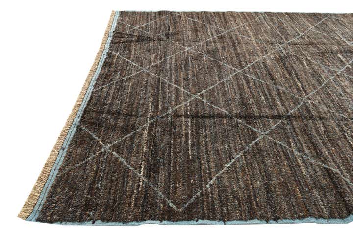9' 1 x 12' 6 Hand Knotted Moroccan Wool Rug