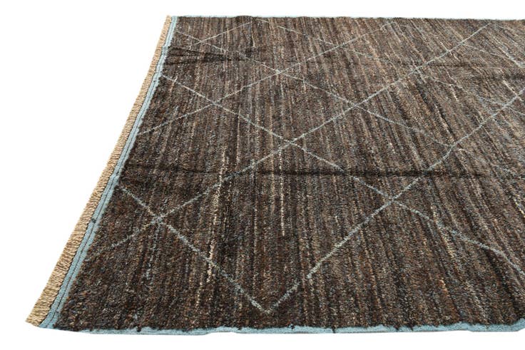 Detail image of 9' 1 x 12' 6 Hand Knotted Moroccan Wool Rug