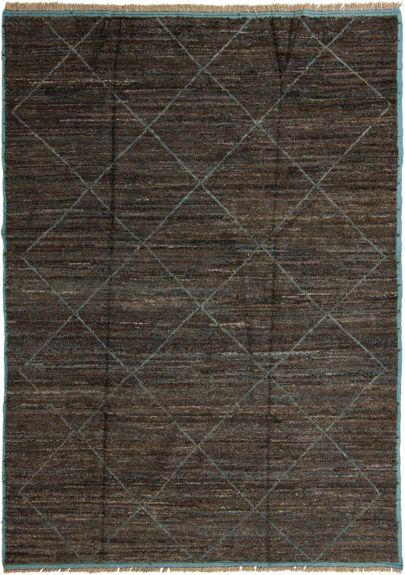 9' 1 x 12' 6 Hand Knotted Moroccan Wool Rug