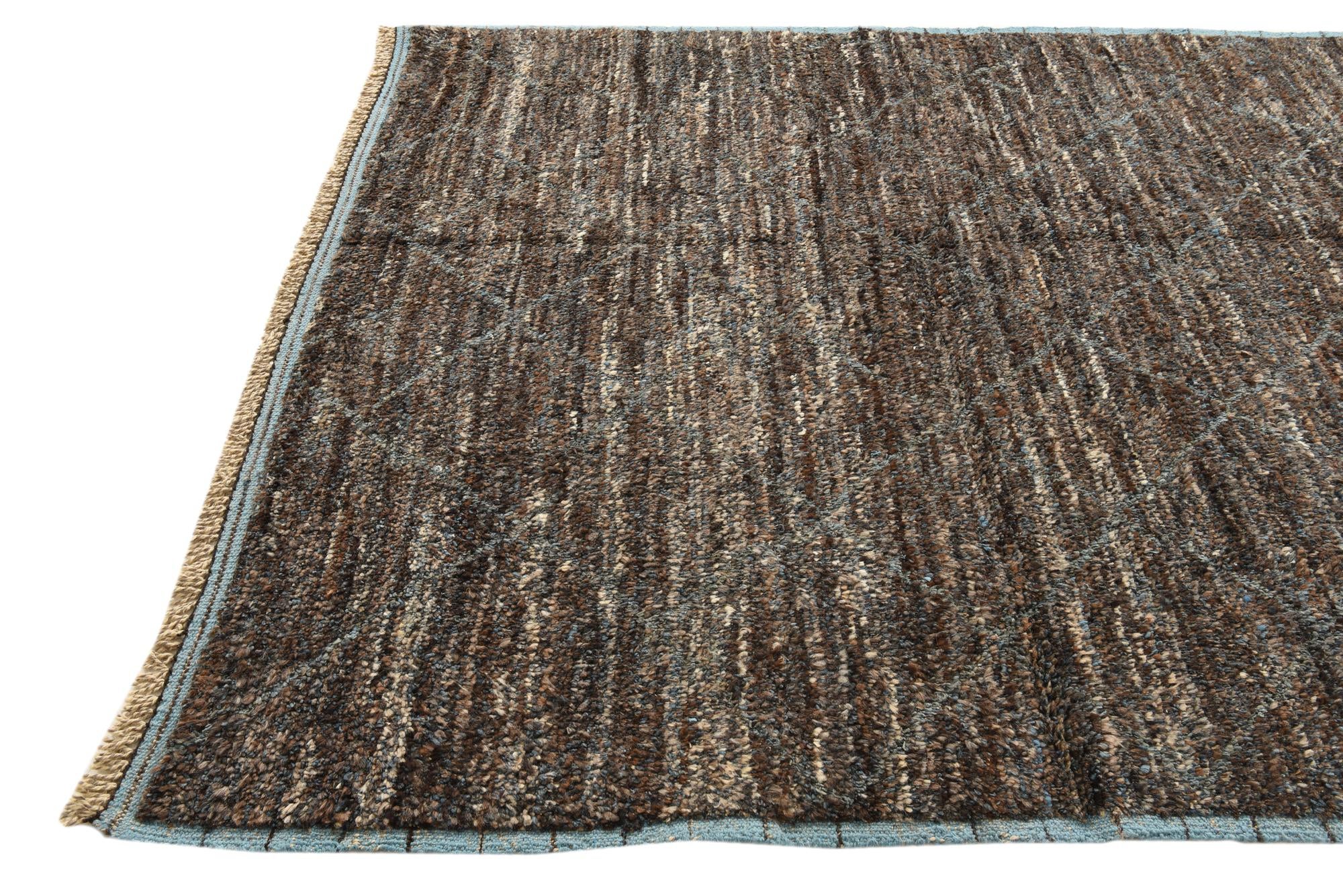 6' 5 x 9' 3 Hand Knotted Moroccan Wool Rug