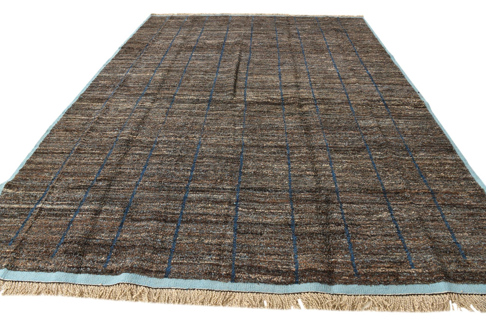 9' 3 x 12' 8 Hand Knotted Moroccan Wool Rug