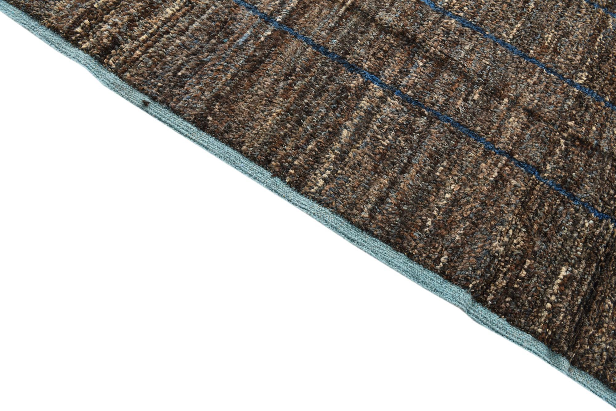 9' 3 x 12' 8 Hand Knotted Moroccan Wool Rug