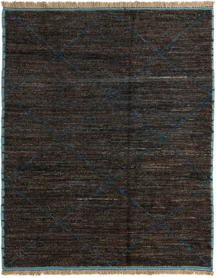 Detail image of 6' 3 x 9' 6 Hand Knotted Moroccan Wool Rug