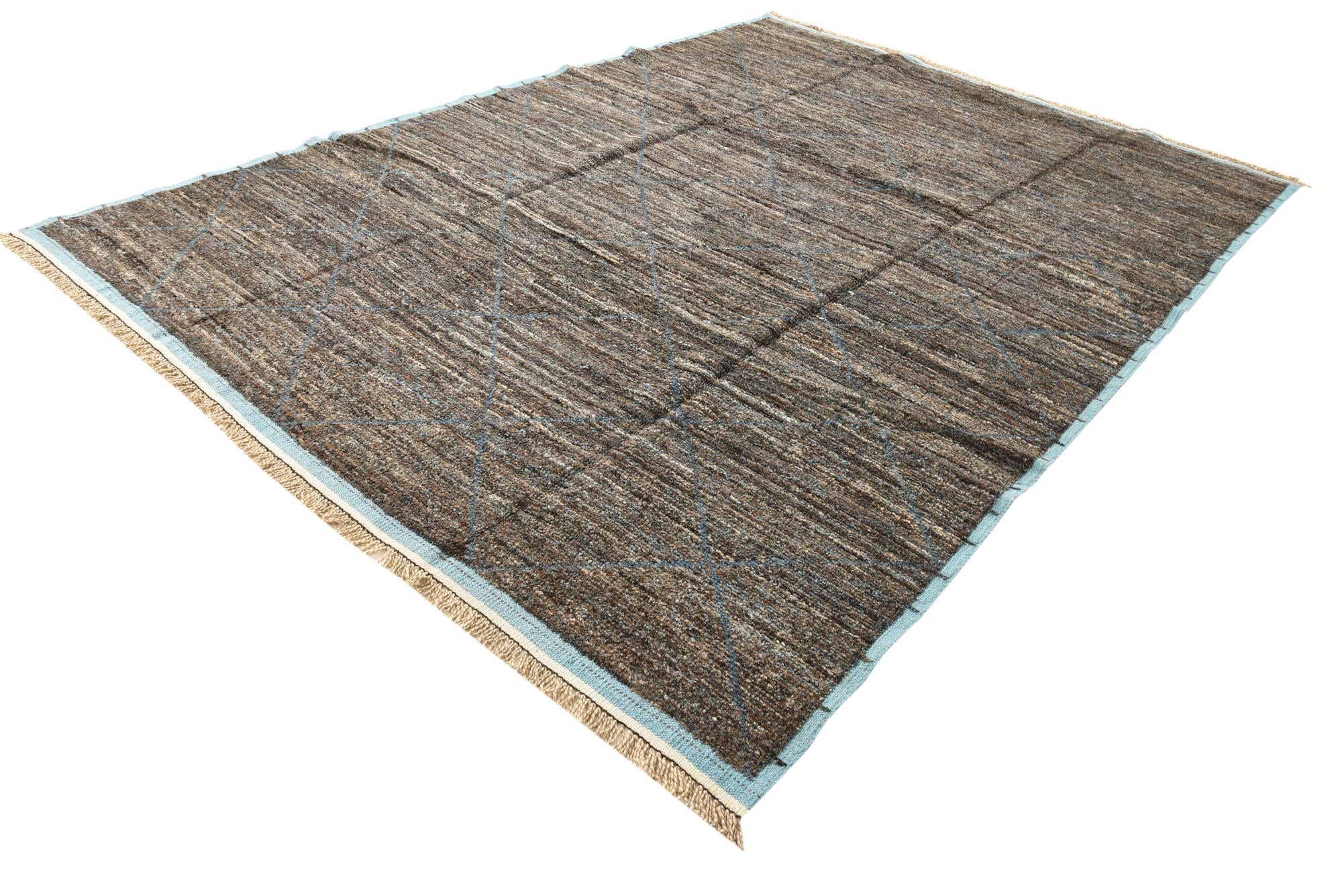 9' 1 x 12' 7 Hand Knotted Moroccan Wool Rug
