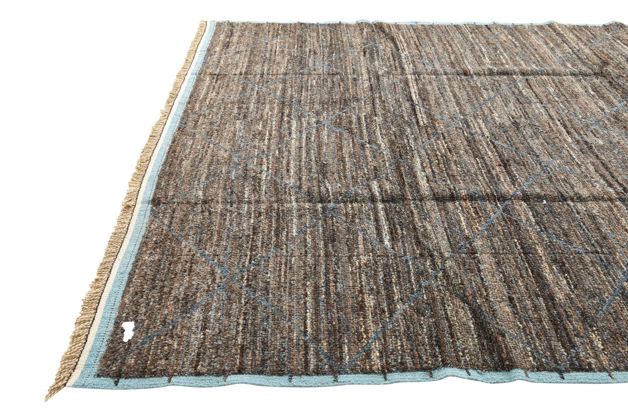 9' 1 x 12' 7 Hand Knotted Moroccan Wool Rug