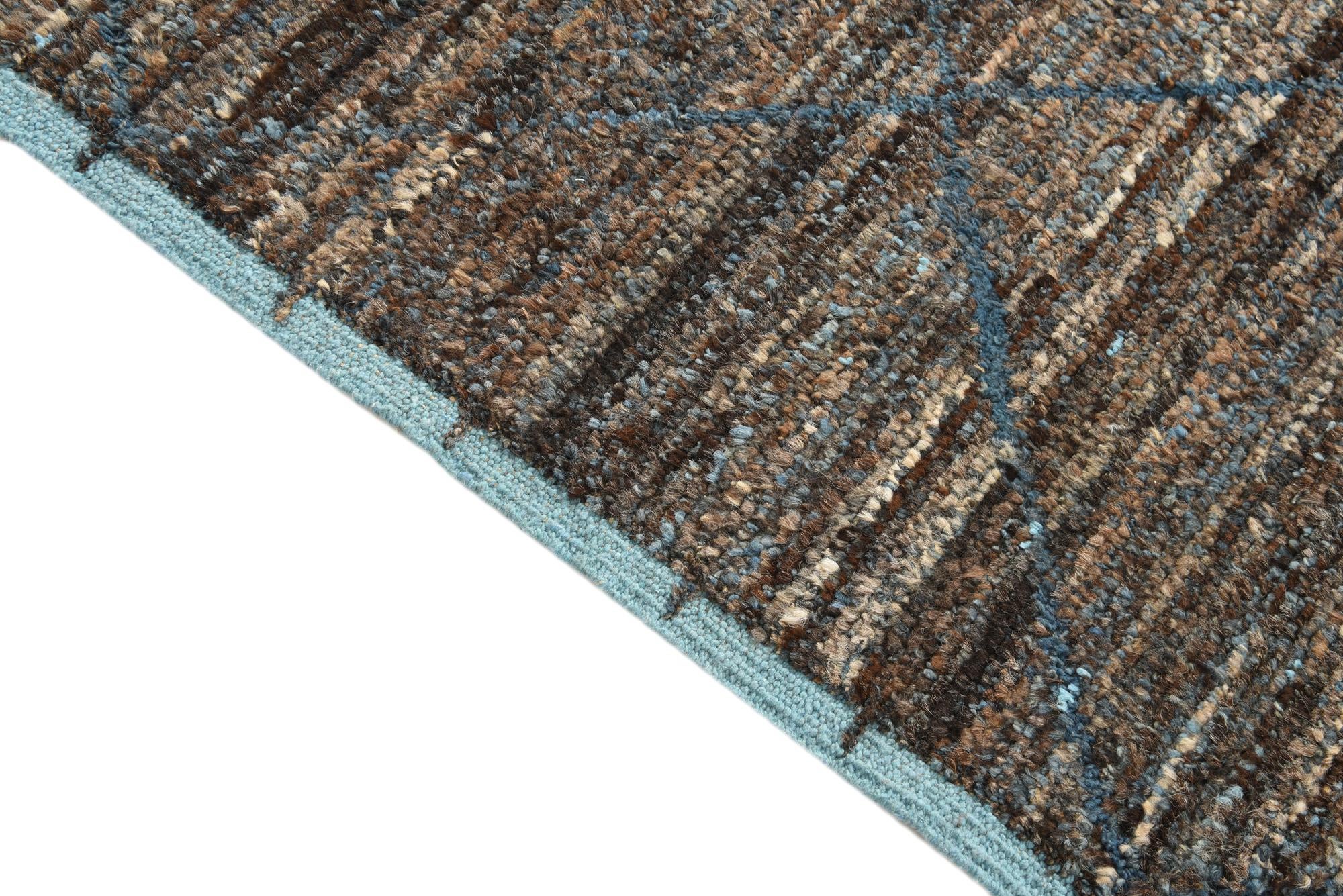 9' 1 x 12' 7 Hand Knotted Moroccan Wool Rug