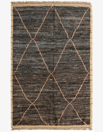 6' 3 x 9' 5 Hand Knotted Moroccan Wool Rug