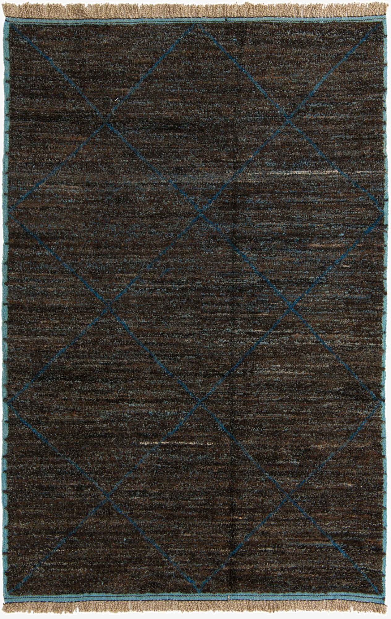 6' 3 x 9' 6  Hand Knotted Moroccan Wool Rug