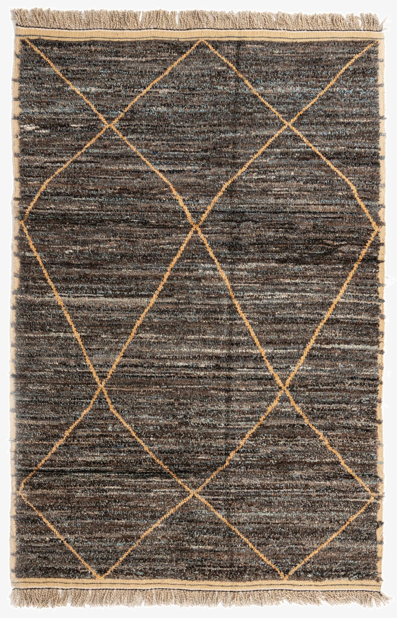 6' 3 x 9' 8  Hand Knotted Moroccan Wool Rug